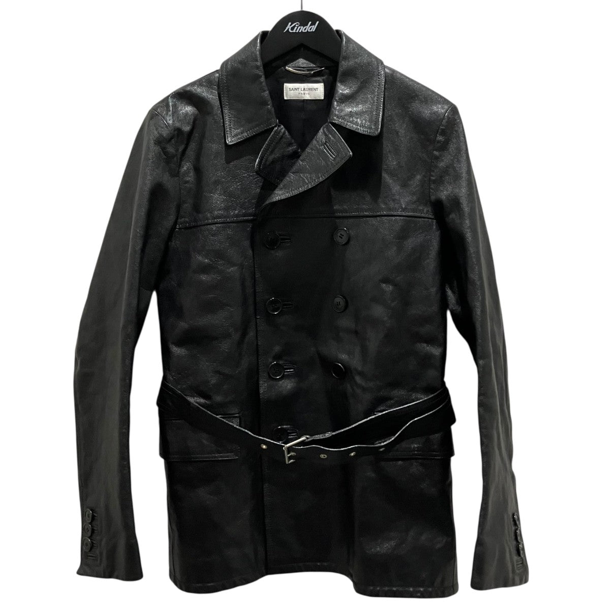 Saint Laurent Paris 13AWダブルブレステッドレザーカーコート330479 古着・中古-1枚目のアイテム画像