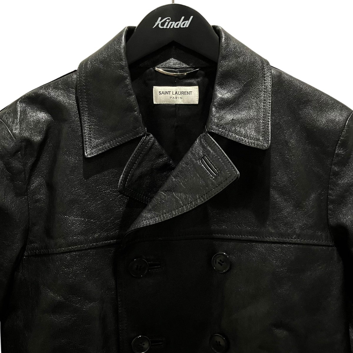 Saint Laurent Paris 13AWダブルブレステッドレザーカーコート330479 古着・中古-3枚目のアイテム画像