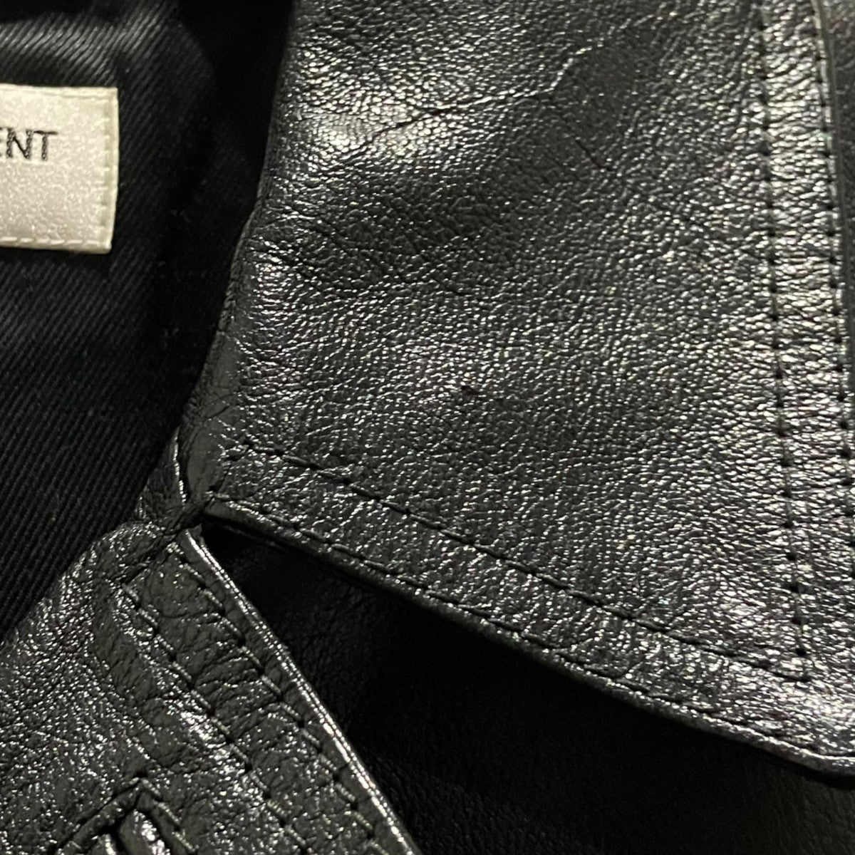 Saint Laurent Paris 13AWダブルブレステッドレザーカーコート330479 古着・中古-6枚目のアイテム画像