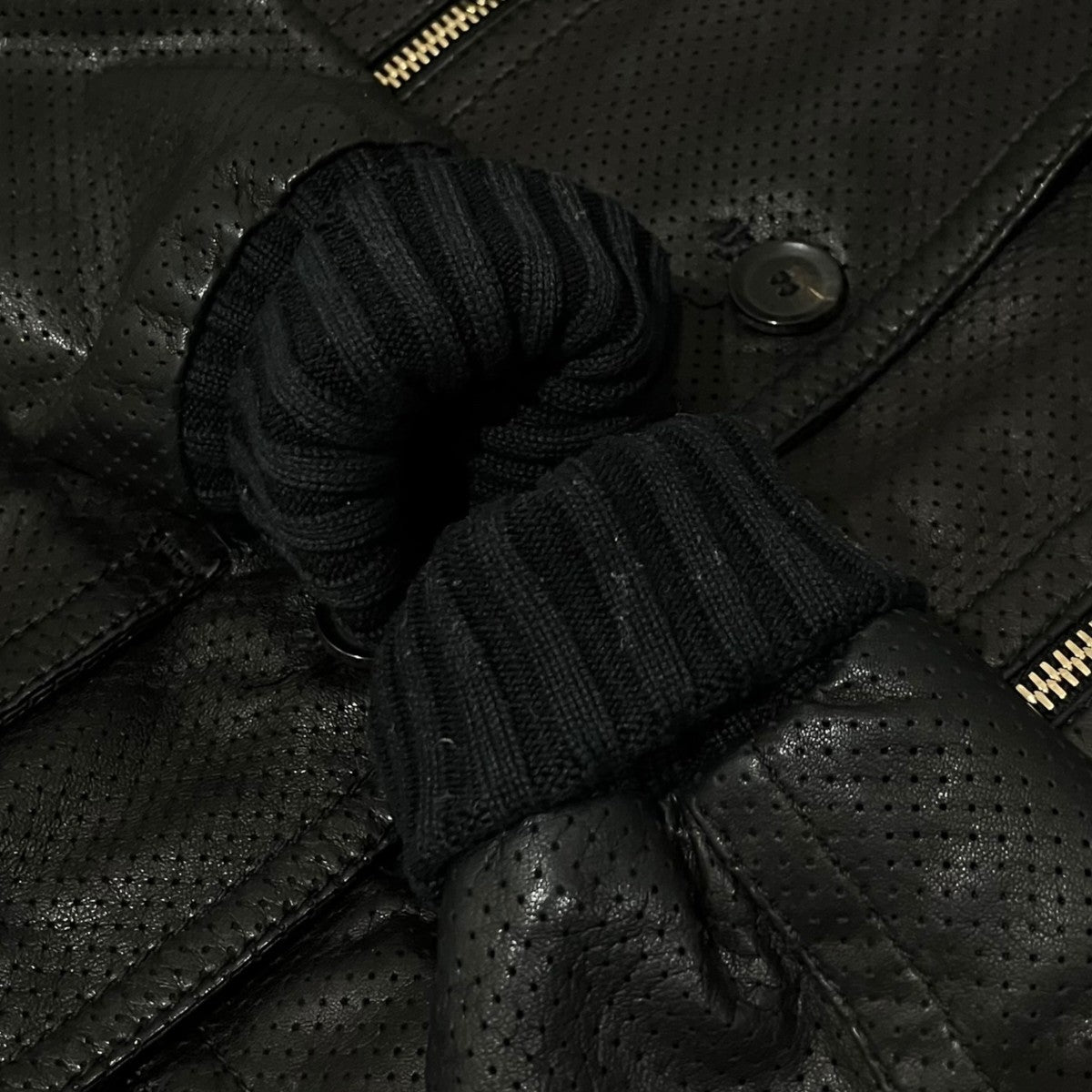 GUCCI 【マドンナボンバージャケット】パンチングレザーブルゾン 古着・中古-6枚目のアイテム画像