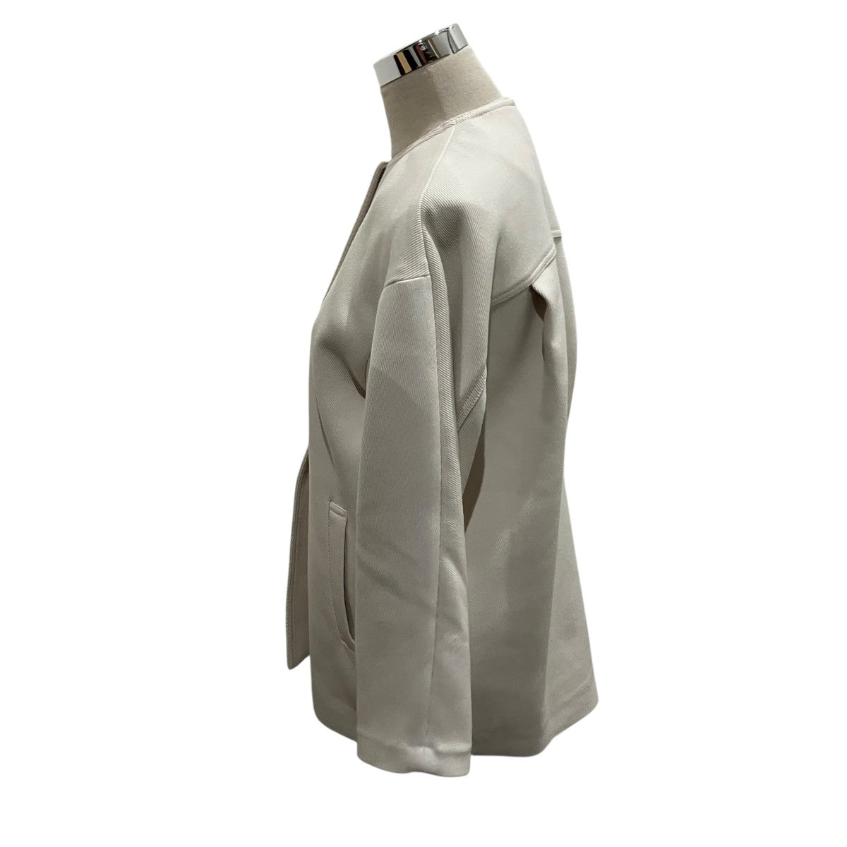 UNITED ARROWS P／R ツイル ノーカラー ミドルコート1525-199-4453 古着・中古-5枚目のアイテム画像