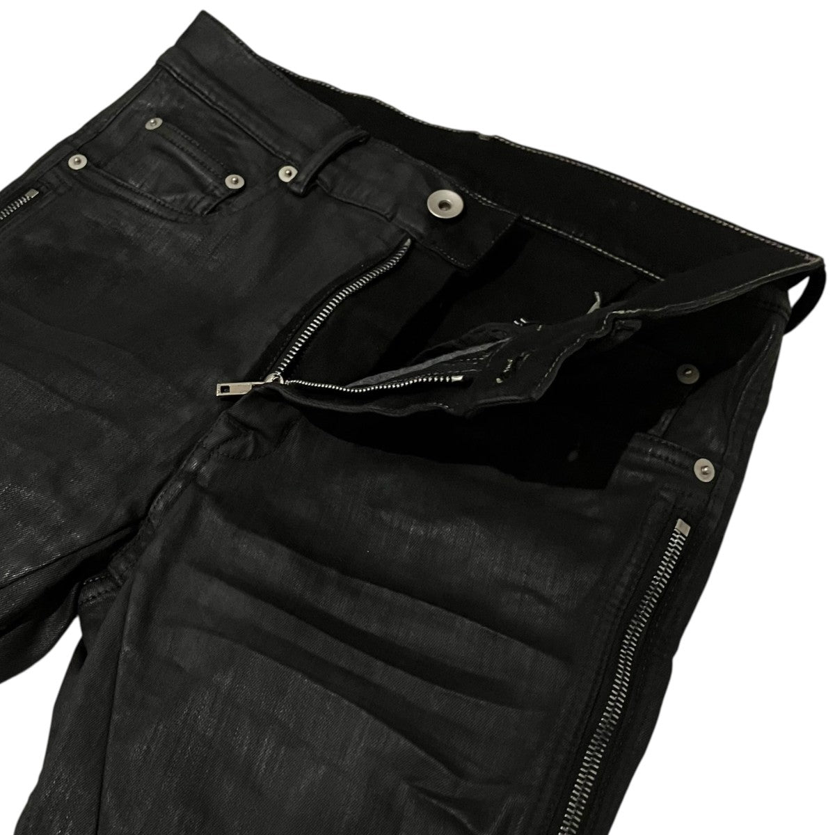 RICK OWENS コーティングデニムパンツRL01F2300-SDBK 古着・中古-5枚目のアイテム画像