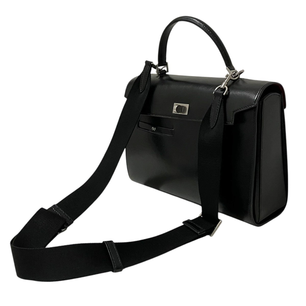ANYA HINDMARCH 【Mortimer in Black Glossy Calf Ron Herman】ハンドバッグ196604 古着・中古-1枚目のアイテム画像