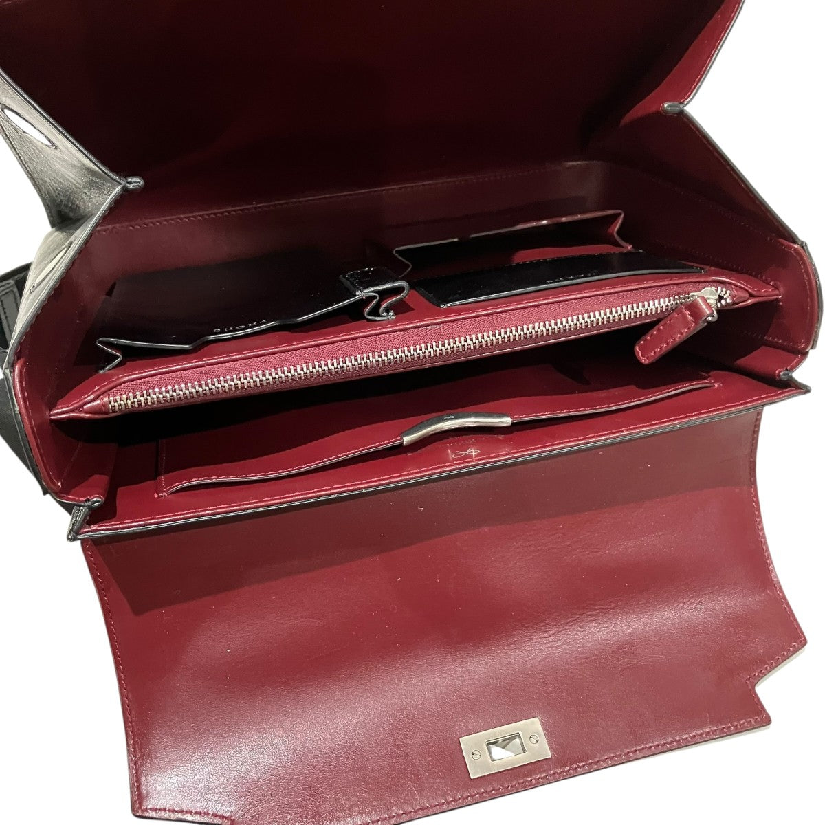 ANYA HINDMARCH 【Mortimer in Black Glossy Calf Ron Herman】ハンドバッグ196604 古着・中古-10枚目のアイテム画像