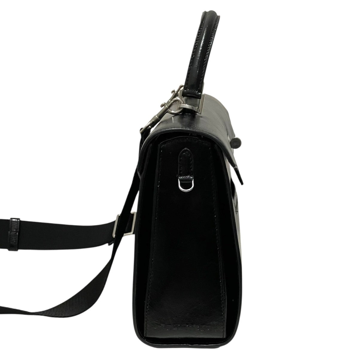 ANYA HINDMARCH 【Mortimer in Black Glossy Calf Ron Herman】ハンドバッグ196604 古着・中古-4枚目のアイテム画像