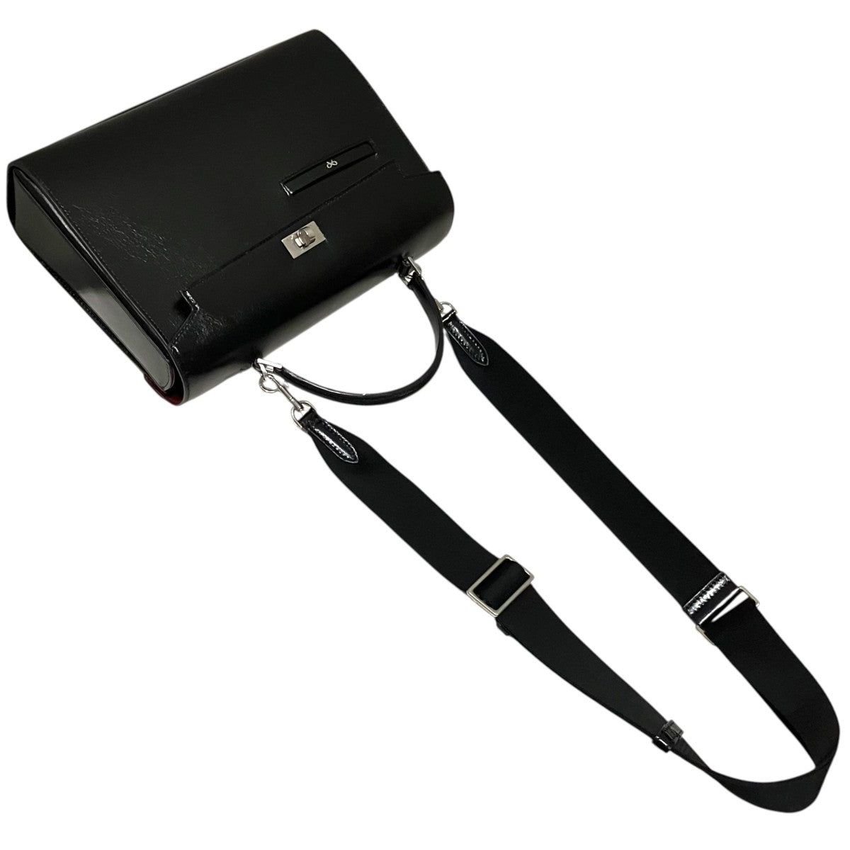 ANYA HINDMARCH 【Mortimer in Black Glossy Calf Ron Herman】ハンドバッグ196604 古着・中古-7枚目のアイテム画像