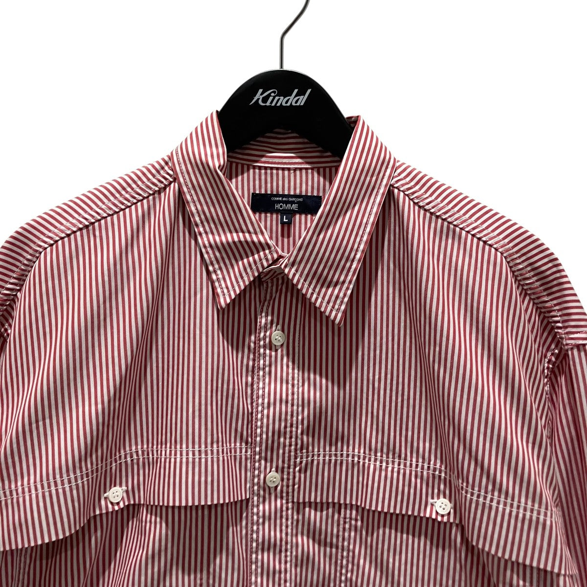 COMME des GARCONS HOMME 26SS【綿ストライプオックスL／S SH】ストライプシャツHQ-B011 古着・中古-3枚目のアイテム画像