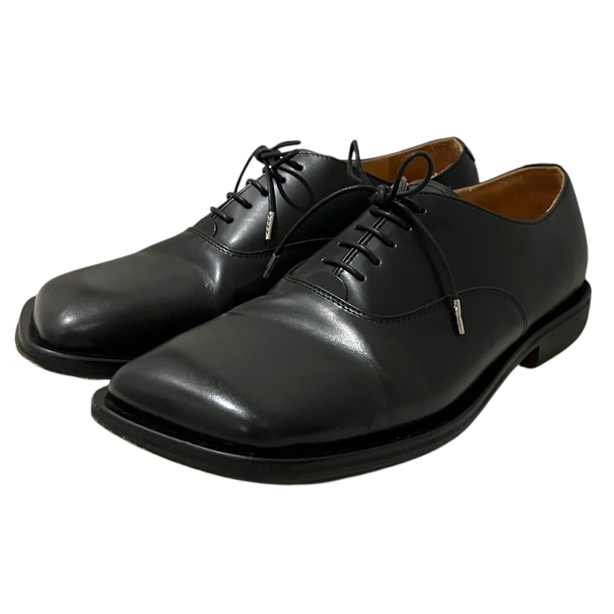 Hender Scheme スクエアトゥ-レザーシューズxu-s-bfb 古着・中古-1枚目のアイテム画像