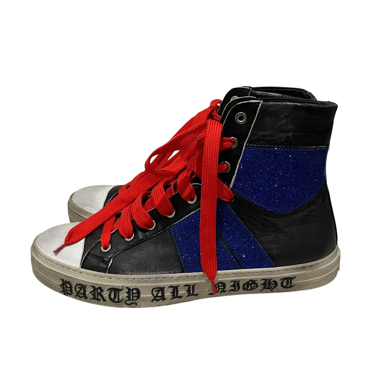 AMIRI Sunset Glitter Sleep All Day Party All Nightハイカットスニーカー 古着・中古-5枚目のアイテム画像