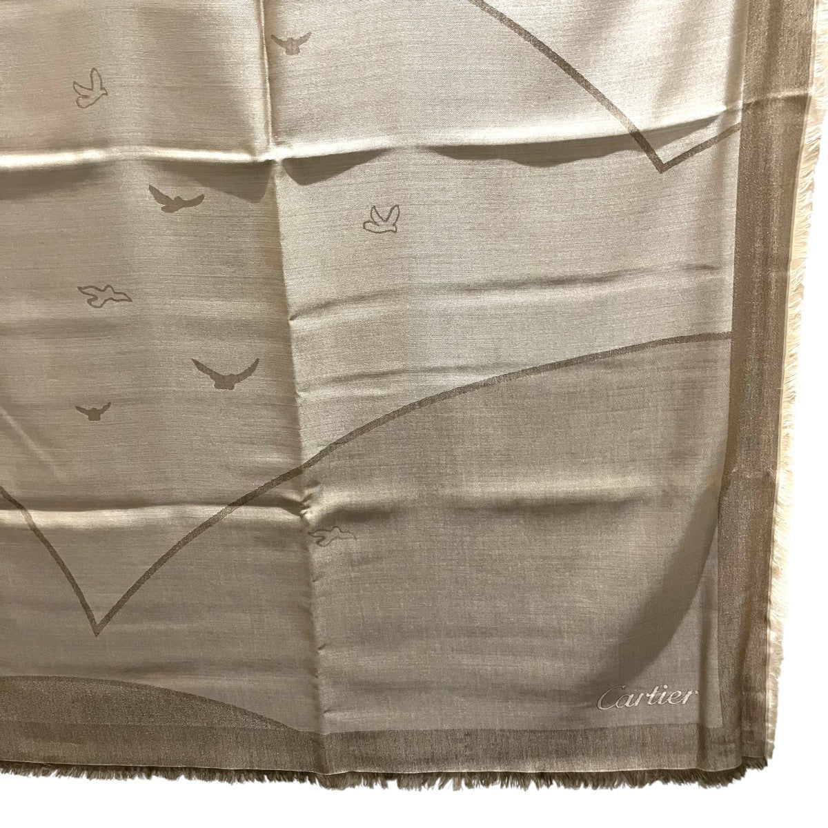 Cartier 【Bird Stole】大判シルクスカーフ 古着・中古-6枚目のアイテム画像