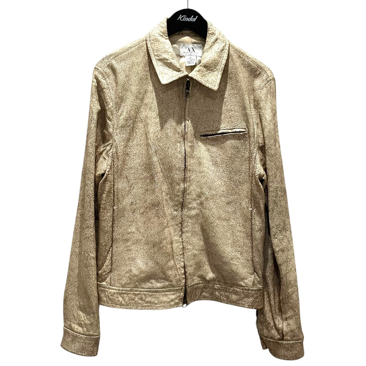 ARMANI EXCHANGE クラック加工レザージャケット 古着・中古-1枚目のアイテム画像