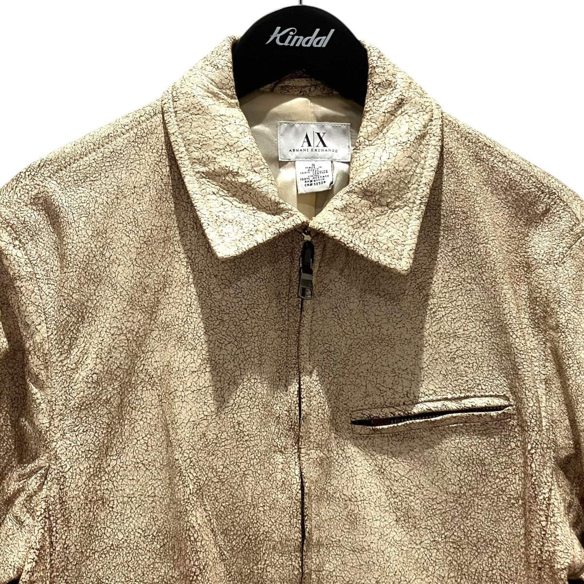 ARMANI EXCHANGE クラック加工レザージャケット 古着・中古-3枚目のアイテム画像