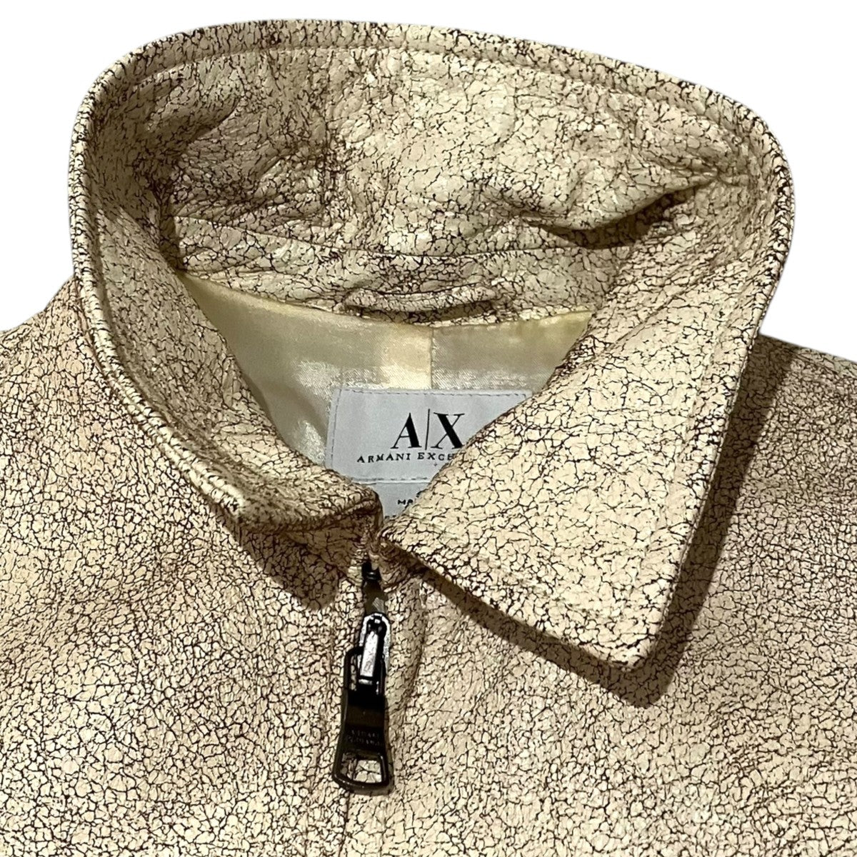 ARMANI EXCHANGE クラック加工レザージャケット 古着・中古-6枚目のアイテム画像