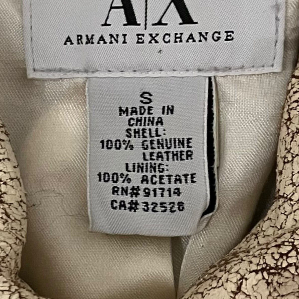ARMANI EXCHANGE クラック加工レザージャケット 古着・中古-8枚目のアイテム画像