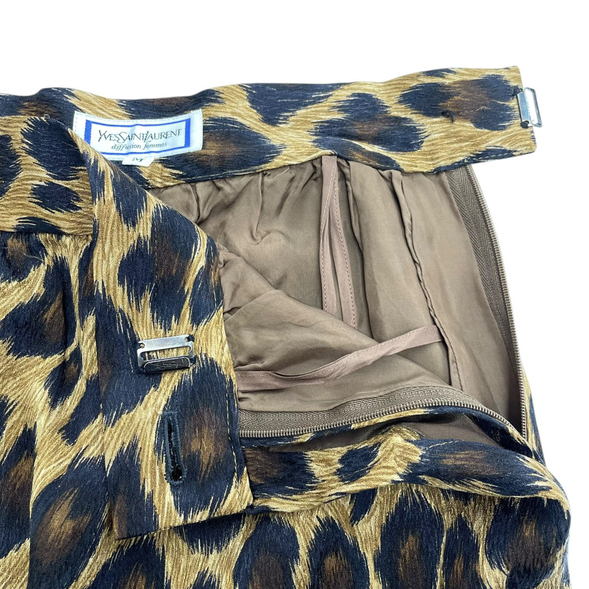 Yves Saint Laurent シルクレオパードスカートHE090-871 古着・中古-3枚目のアイテム画像