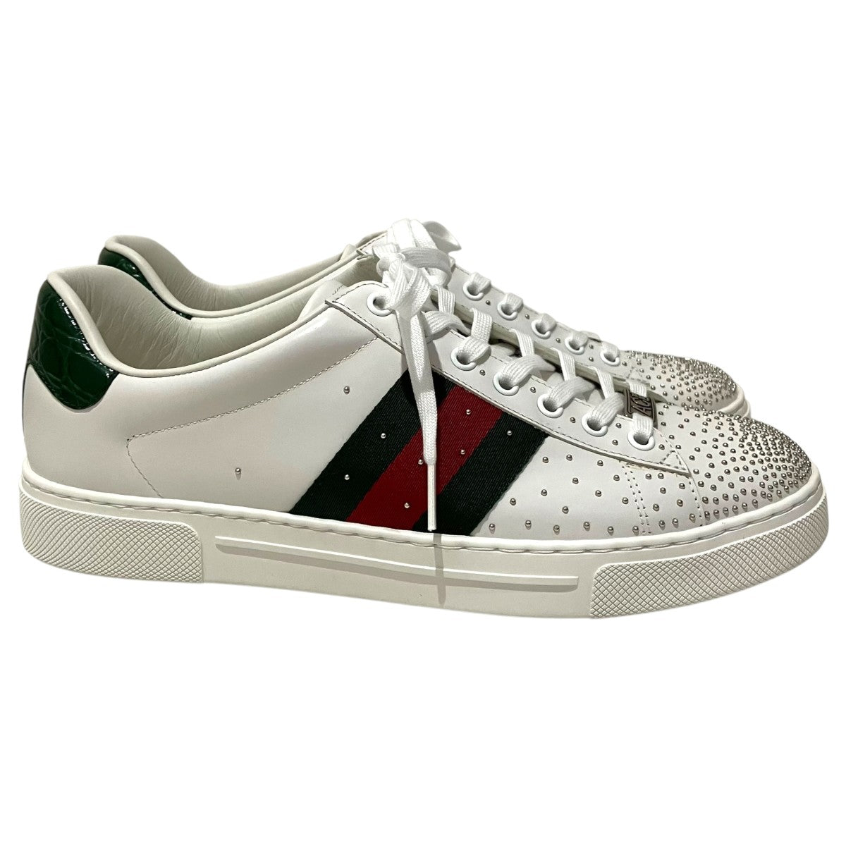 GUCCI 【エース】ウェブストライプスタッズスニーカー853252 古着・中古-4枚目のアイテム画像