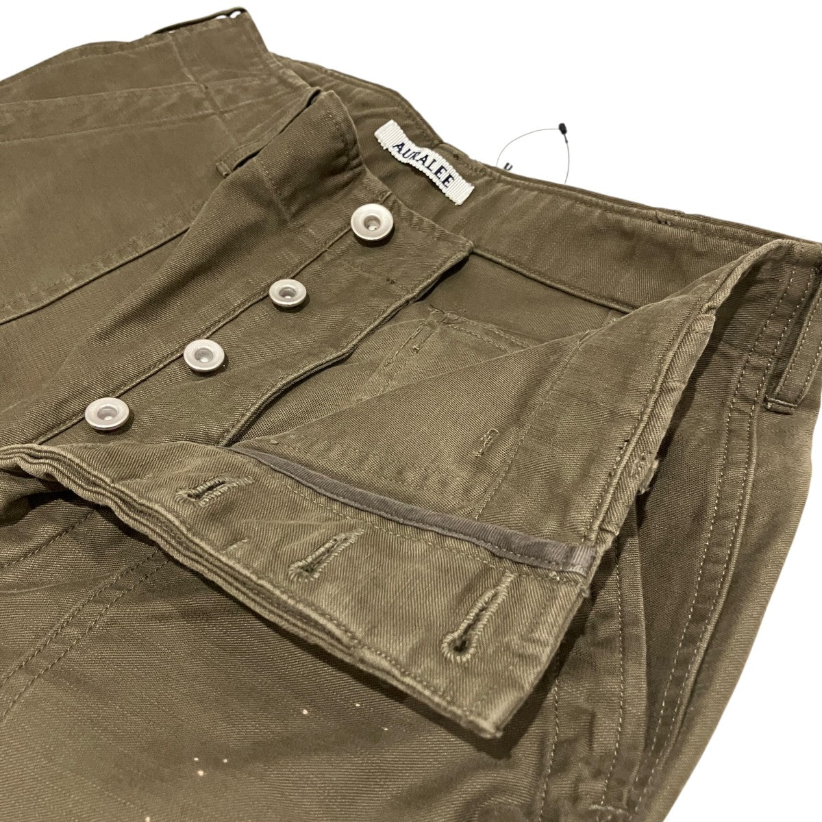 AURALEE 25AW【Washed Baggy Satin Bleached Baker Pants】ペインターパンツA25AP01BP 古着・中古-5枚目のアイテム画像