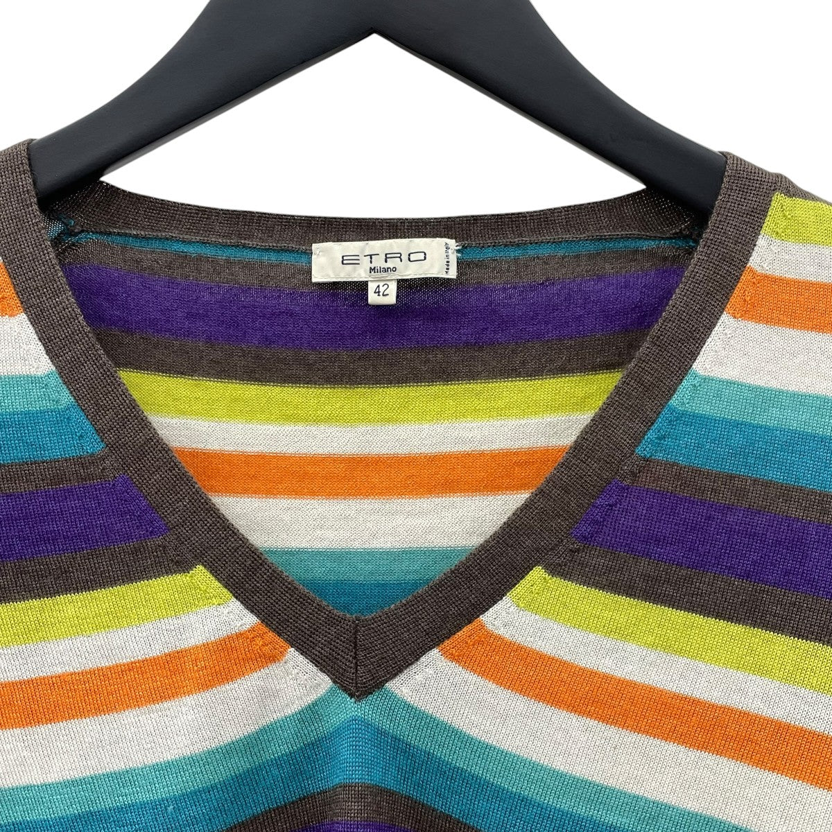 ETRO カシミヤ混Vネックニット 古着・中古-3枚目のアイテム画像