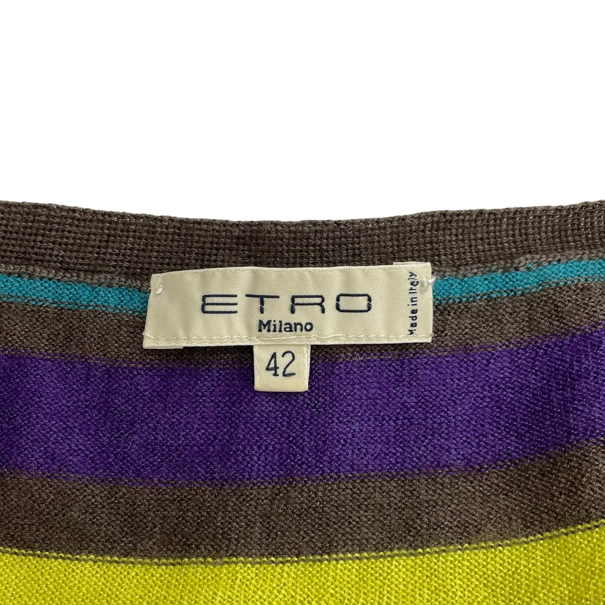 ETRO カシミヤ混Vネックニット 古着・中古-5枚目のアイテム画像