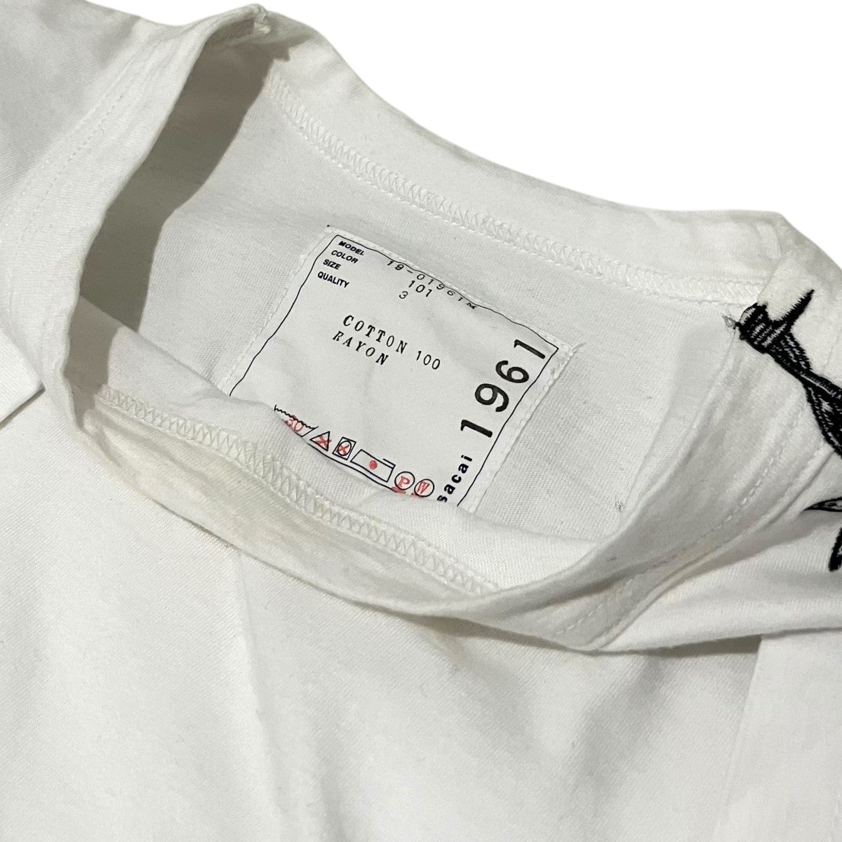 sacai 刺繍Tシャツ19-01961M 古着・中古-6枚目のアイテム画像