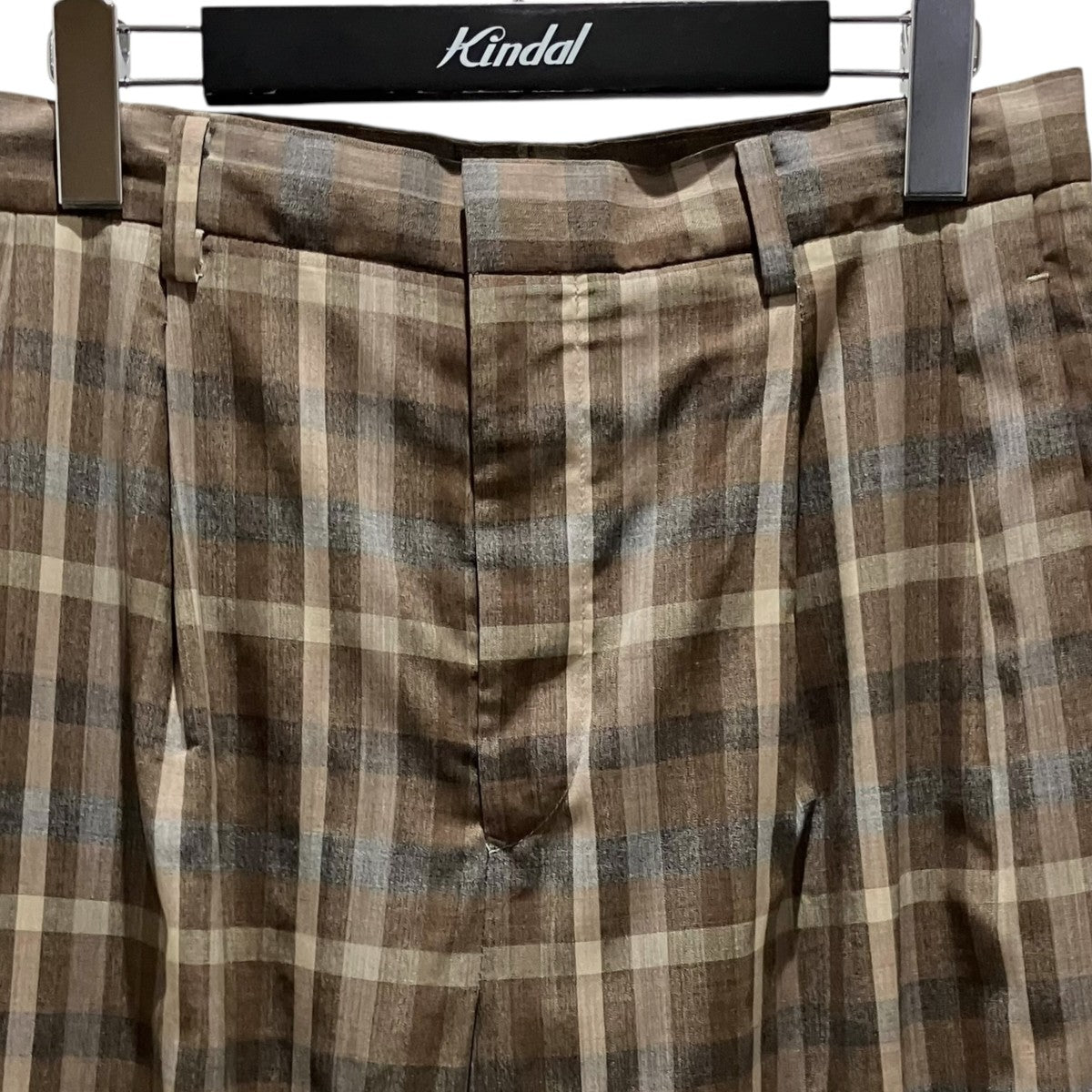 AURALEE 26SS【SUPER FINE TROPICAL WOOL CHECK TWO-TUCK SLACKS】イージーパンツA26SP05TC 古着・中古-3枚目のアイテム画像