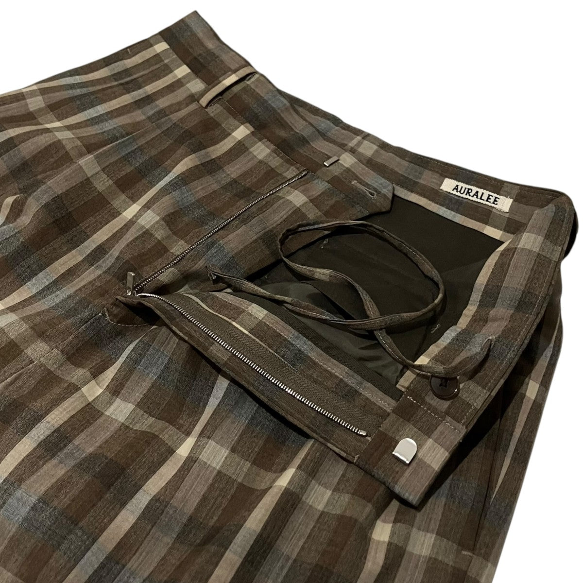 AURALEE 26SS【SUPER FINE TROPICAL WOOL CHECK TWO-TUCK SLACKS】イージーパンツA26SP05TC 古着・中古-5枚目のアイテム画像