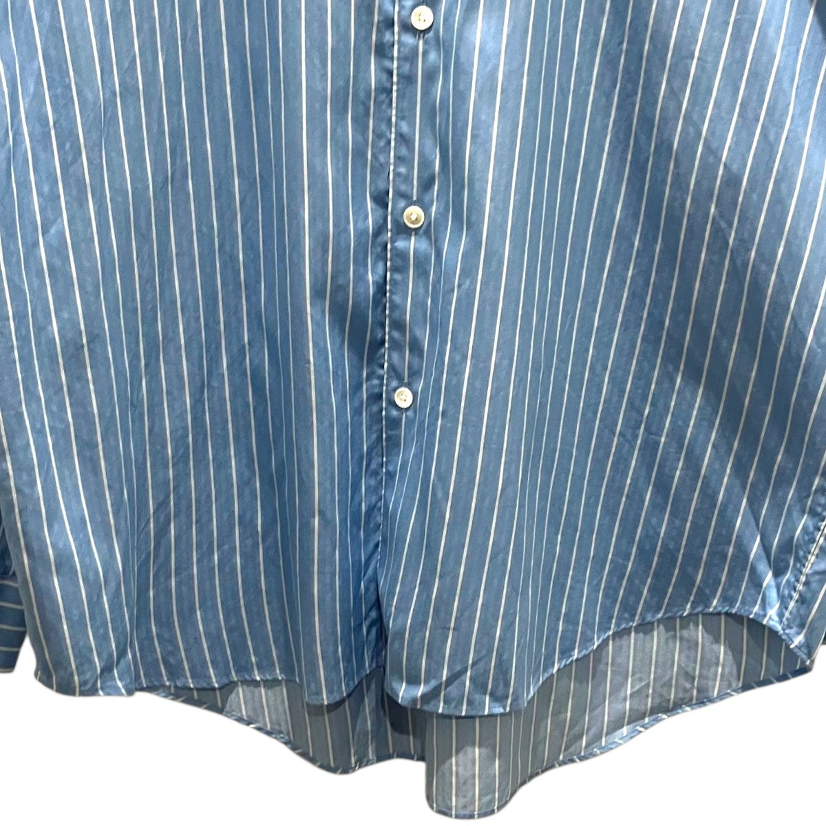 AURALEE 26SS【COTTON SILK STRIPE STAND COLLAR】シルク混スタンドカラーシャツA26SS02CS 古着・中古-4枚目のアイテム画像