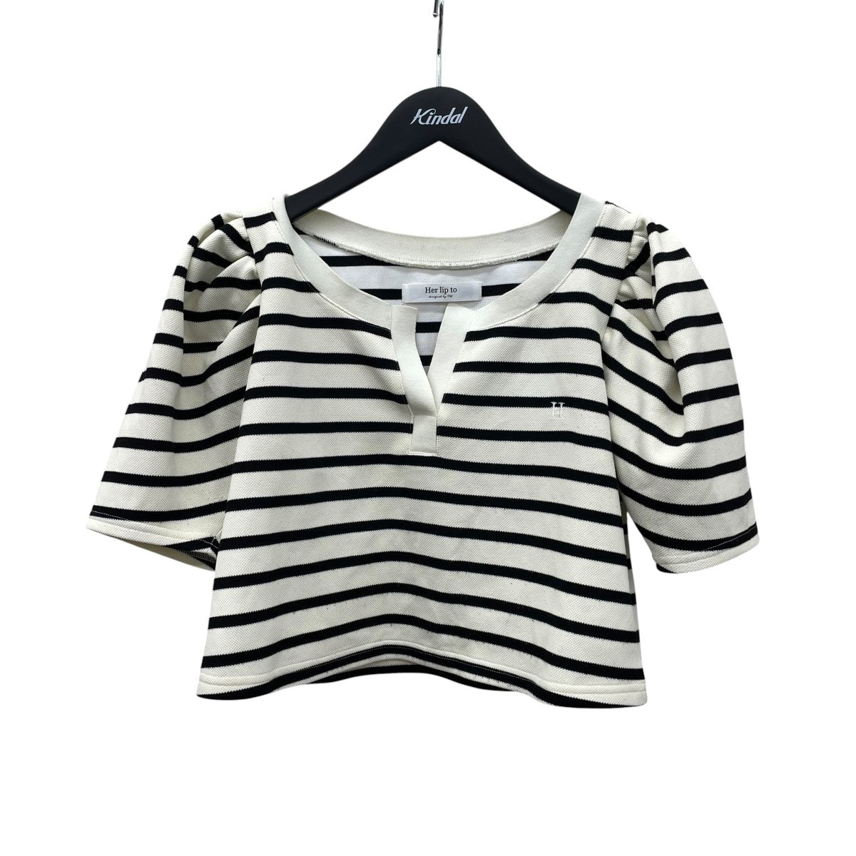 Her lip to Saint-Louis Striped Topスキッパーボーダーカットソー1233202012 古着・中古-1枚目のアイテム画像