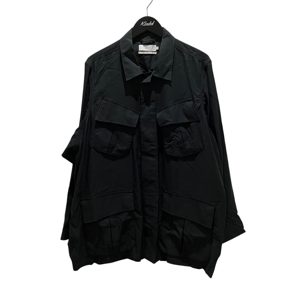 Graphpaper 21SS【 Cupro Military Jacket 】シャツジャケットGM211-30054 古着・中古-1枚目のアイテム画像