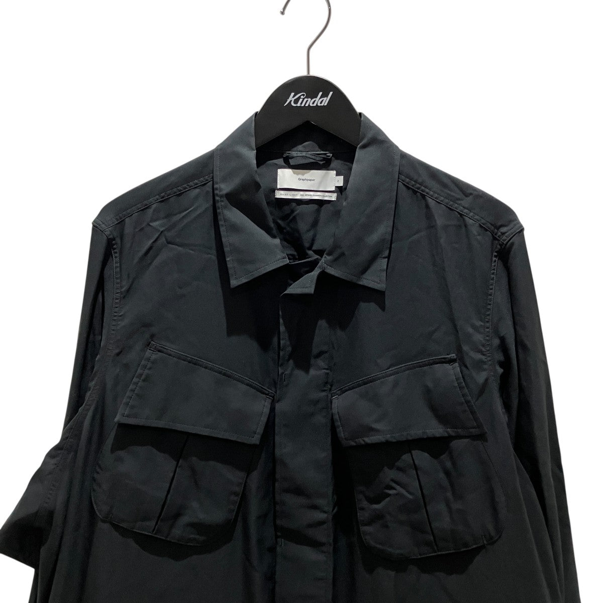 Graphpaper 21SS【 Cupro Military Jacket 】シャツジャケットGM211-30054 古着・中古-3枚目のアイテム画像