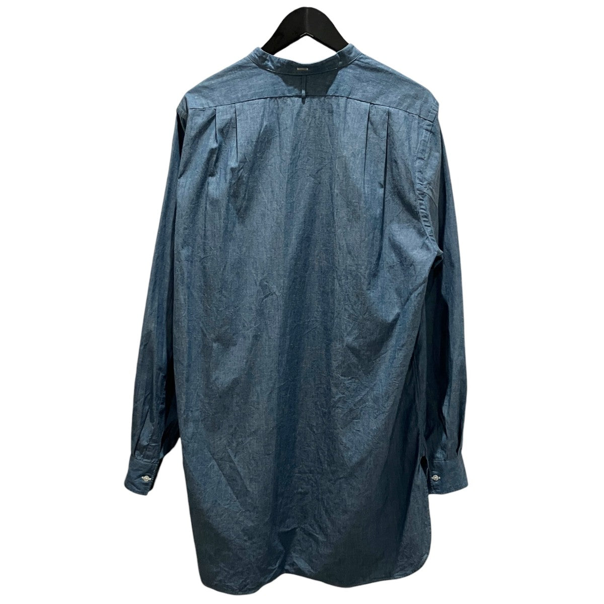 HEUGN シャンブレーバンドカラーロングシャツSHIRT023 古着・中古-2枚目のアイテム画像