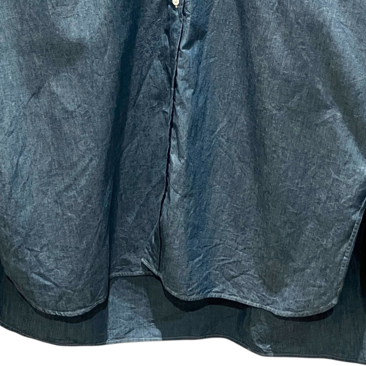 HEUGN シャンブレーバンドカラーロングシャツSHIRT023 古着・中古-4枚目のアイテム画像