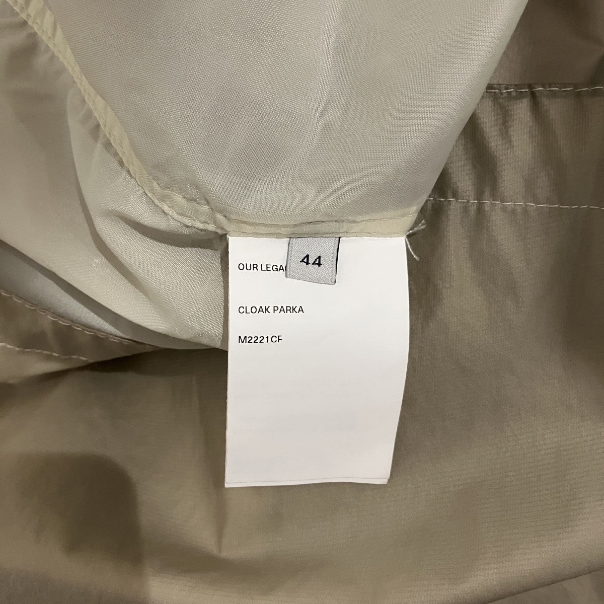 OUR LEGACY 【CLOAK PARKA】ナイロンパーカーM2221CF 古着・中古-6枚目のアイテム画像