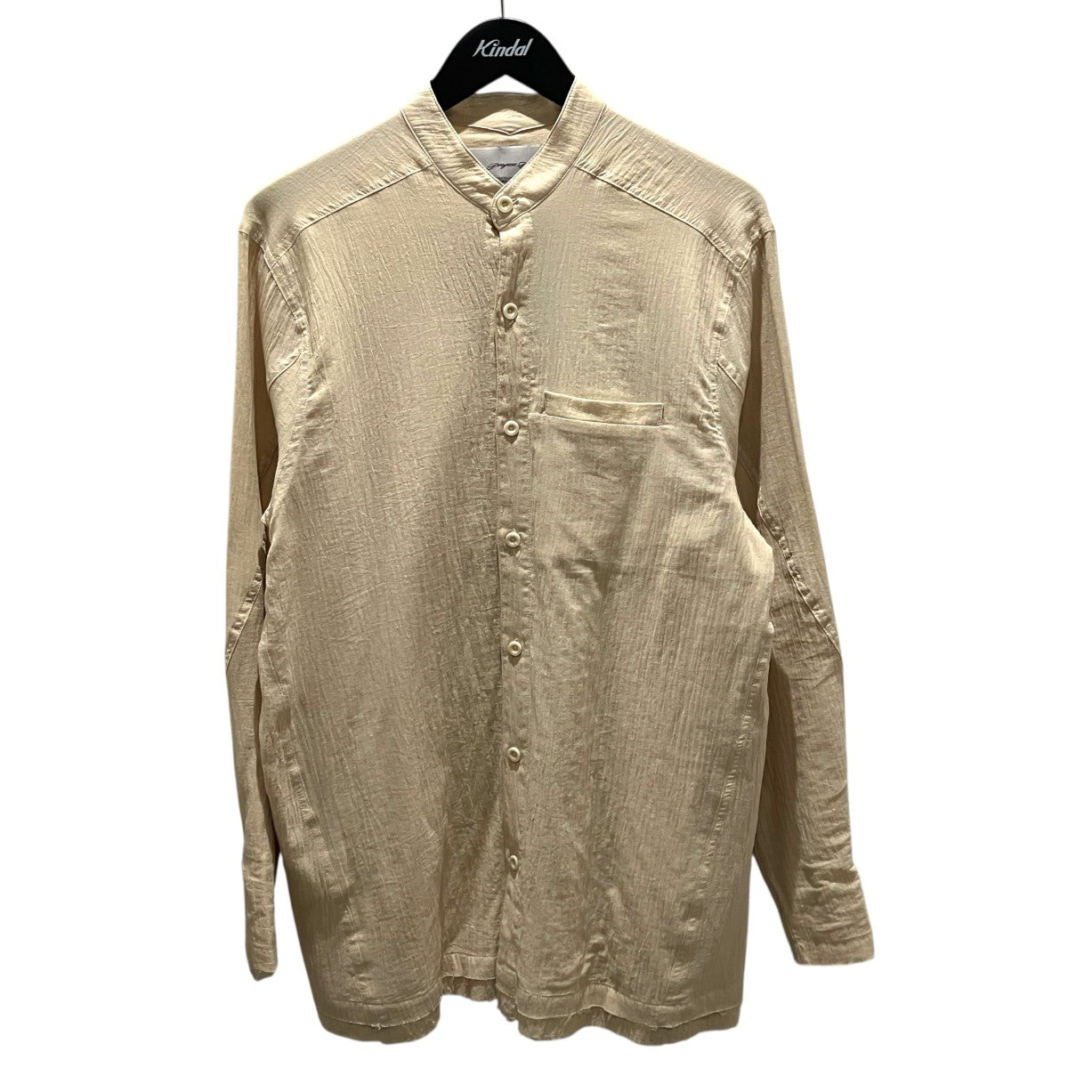 Professor E 【Wrinkled-effect Shirt】切りっぱなしバンドカラーシャツ25SS-PE-LSH-08 古着・中古-1枚目のアイテム画像