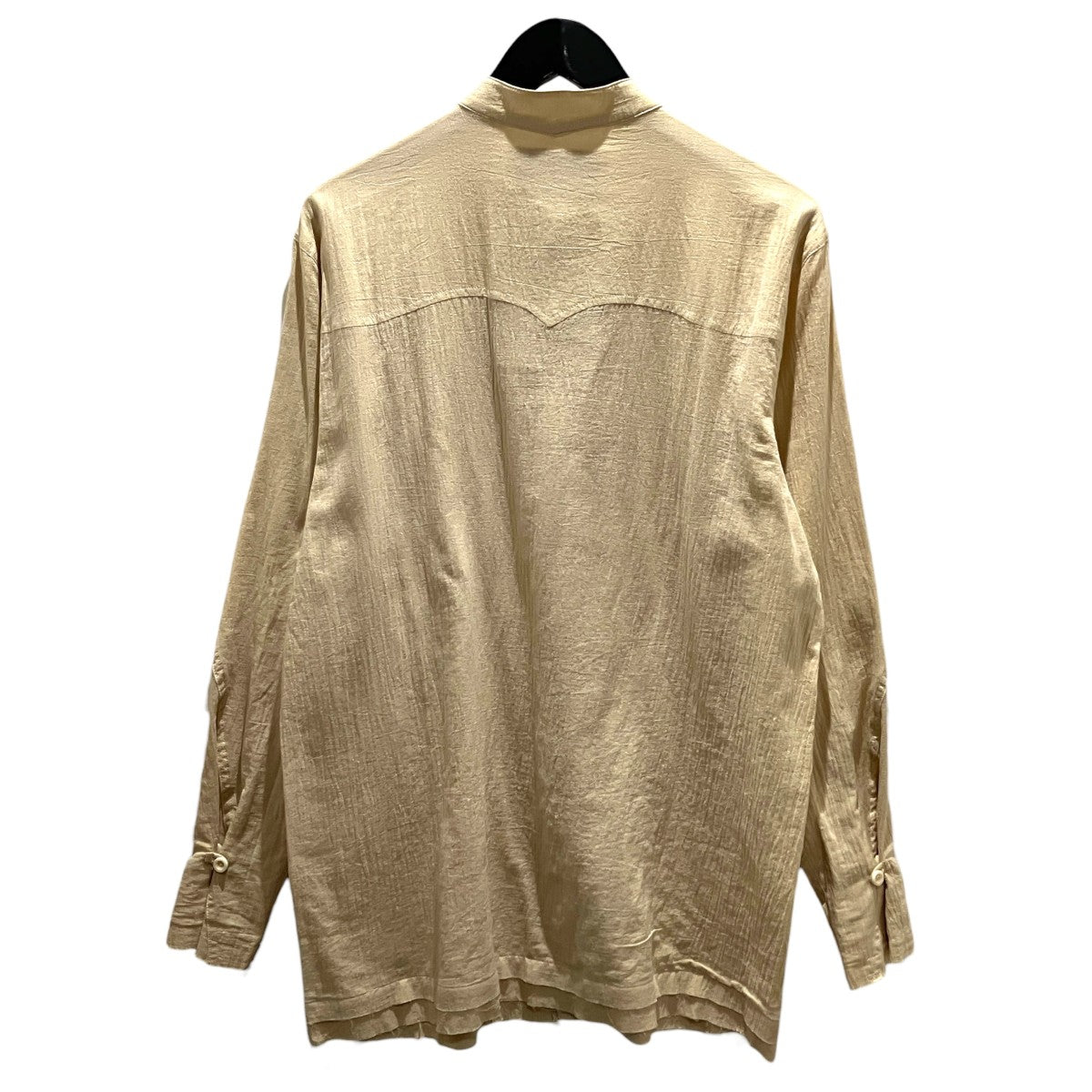 Professor E 【Wrinkled-effect Shirt】切りっぱなしバンドカラーシャツ25SS-PE-LSH-08 古着・中古-2枚目のアイテム画像
