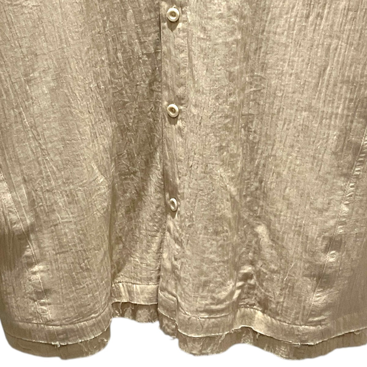 Professor E 【Wrinkled-effect Shirt】切りっぱなしバンドカラーシャツ25SS-PE-LSH-08 古着・中古-4枚目のアイテム画像
