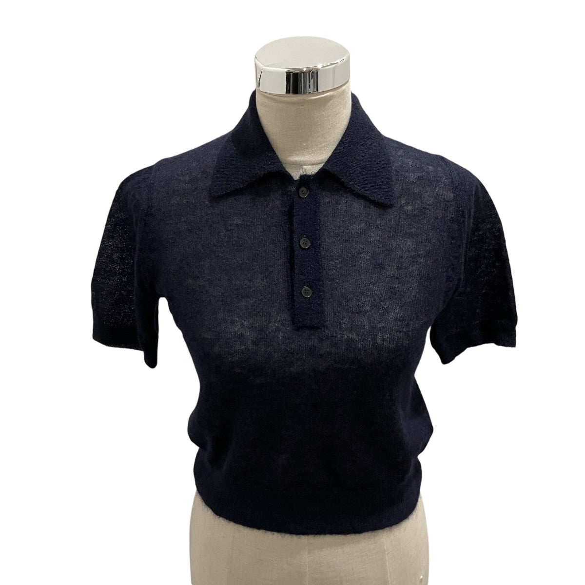 AURALEE 25AW【KID MOHAIR SHEER KNIT POLOSHIRTS】ニットポロシャツA25SP05FG 古着・中古-1枚目のアイテム画像