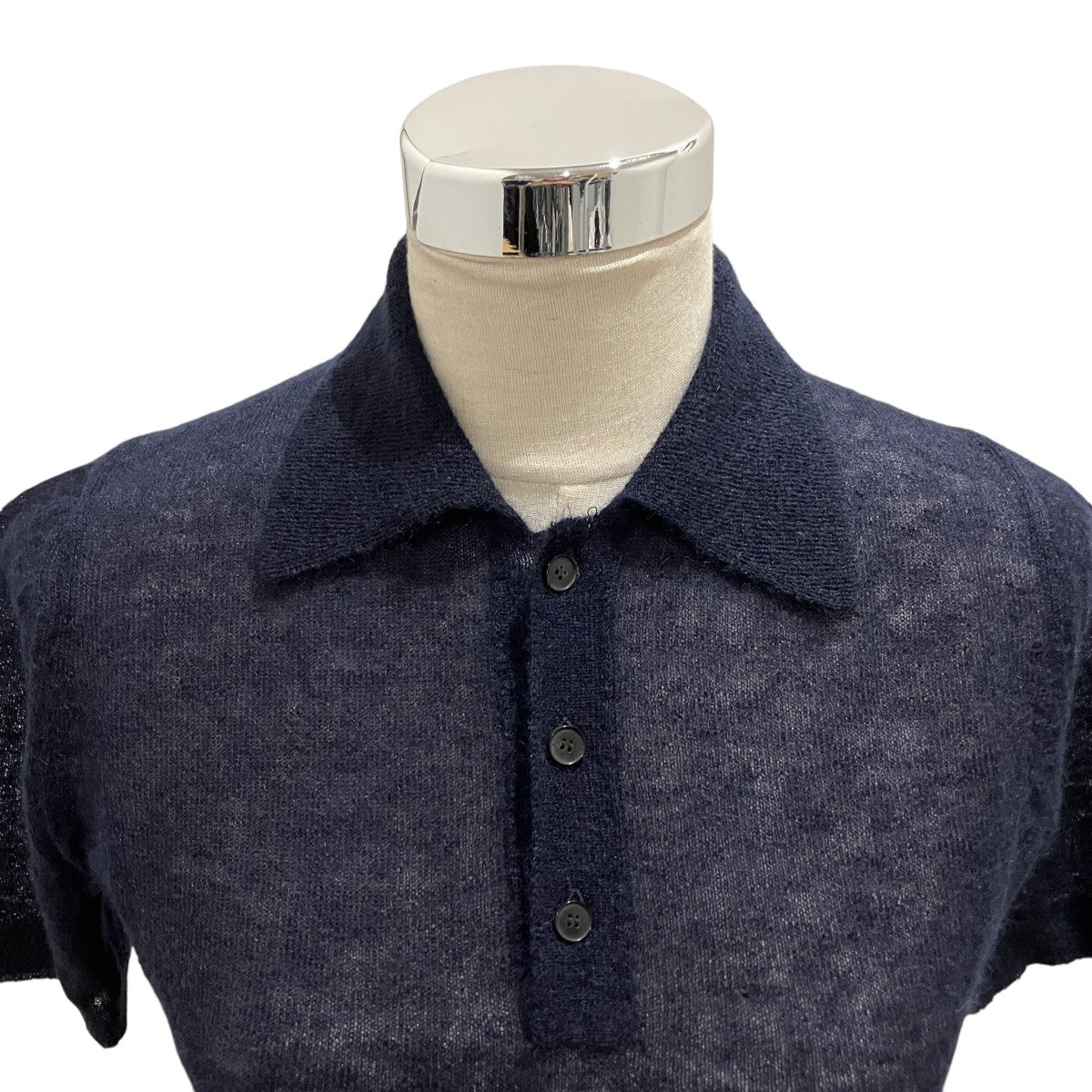 AURALEE 25AW【KID MOHAIR SHEER KNIT POLOSHIRTS】ニットポロシャツA25SP05FG 古着・中古-3枚目のアイテム画像