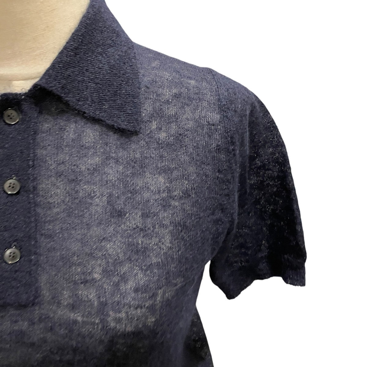 AURALEE 25AW【KID MOHAIR SHEER KNIT POLOSHIRTS】ニットポロシャツA25SP05FG 古着・中古-5枚目のアイテム画像