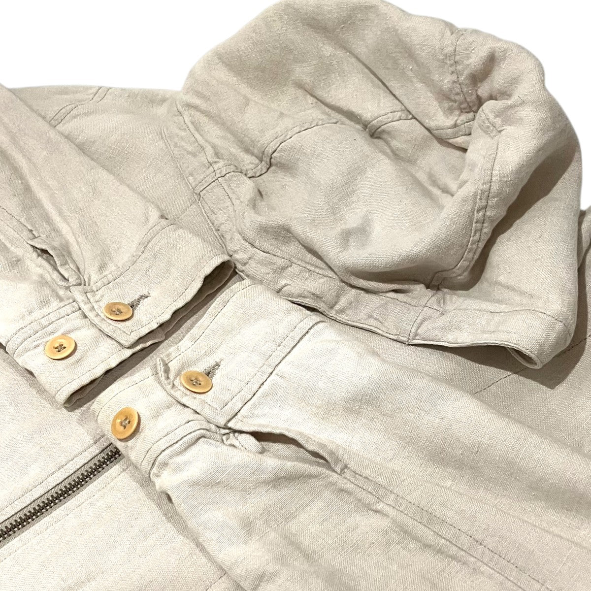 RALPH LAUREN 80-90リネンフーデットジャケット 古着・中古-5枚目のアイテム画像