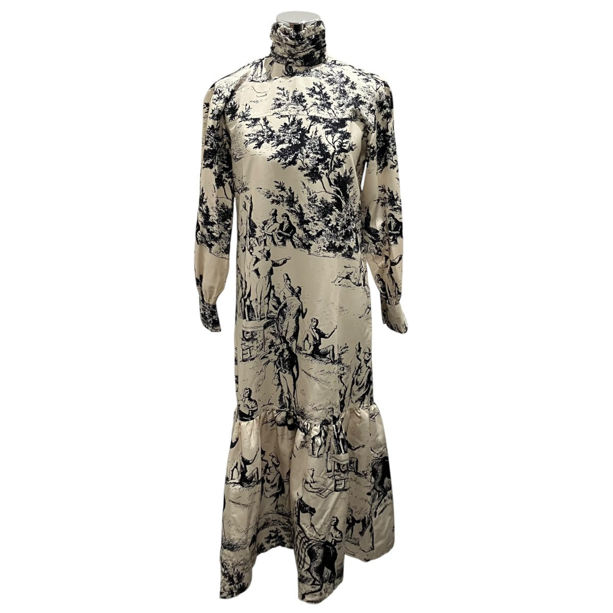 JOHN 【French Scenic Printed Dress】長袖総柄ワンピースJNR202001 古着・中古-1枚目のアイテム画像