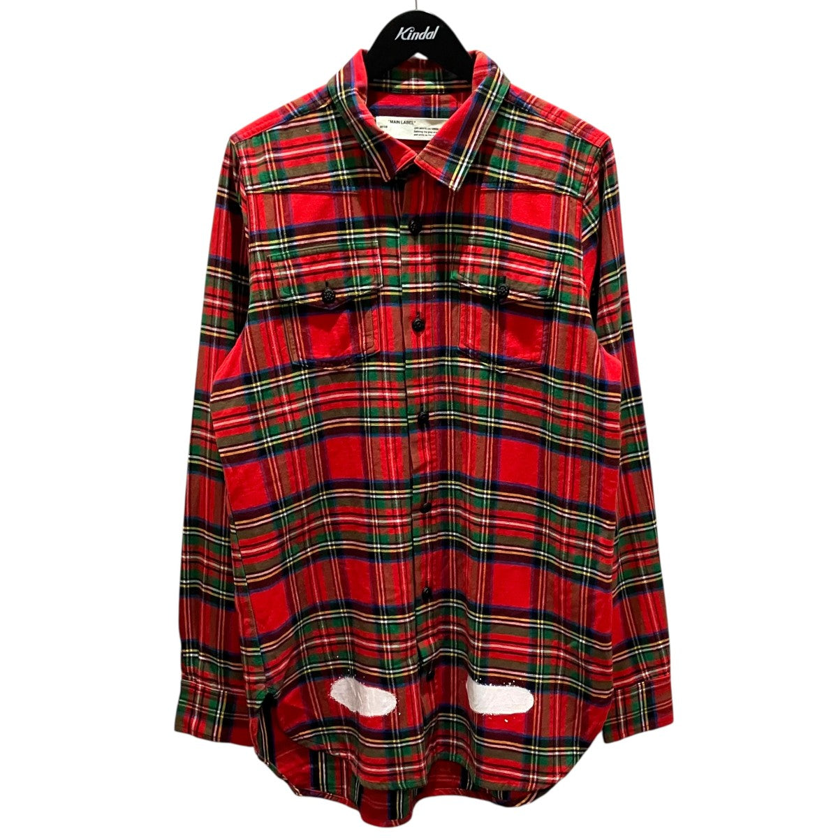 OFFWHITE バックプリントチェックシャツ 古着・中古-1枚目のアイテム画像