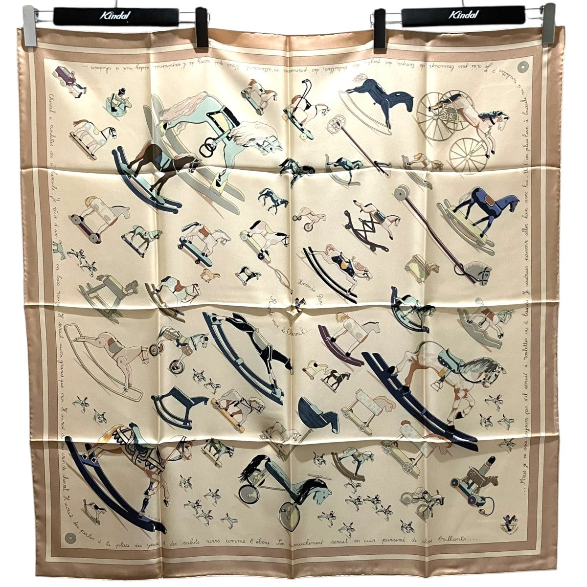HERMES 【Raconte moi le cheval】総柄スカーフ 古着・中古-1枚目のアイテム画像