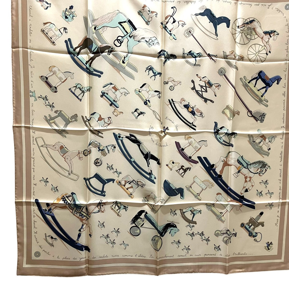 HERMES 【Raconte moi le cheval】総柄スカーフ 古着・中古-4枚目のアイテム画像