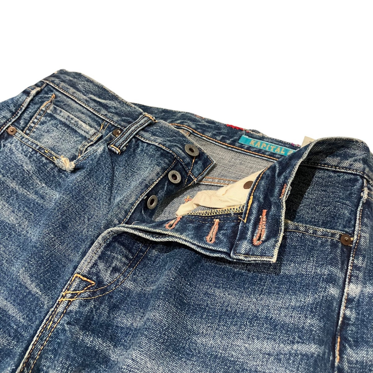 KAPITAL 【LEGS期 REDEUX】BOROマルチカラー刺し子デニムパンツN｡I 古着・中古-5枚目のアイテム画像