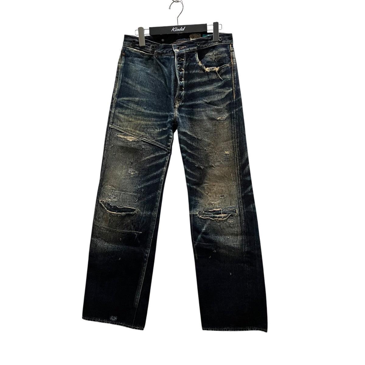 KAPITAL LEGS期吊りボタン付きデニムパンツT104 古着・中古-1枚目のアイテム画像