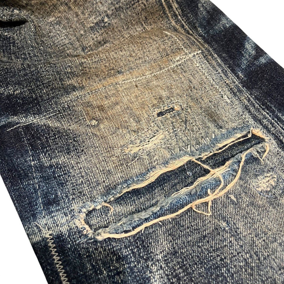 KAPITAL LEGS期吊りボタン付きデニムパンツT104 古着・中古-7枚目のアイテム画像