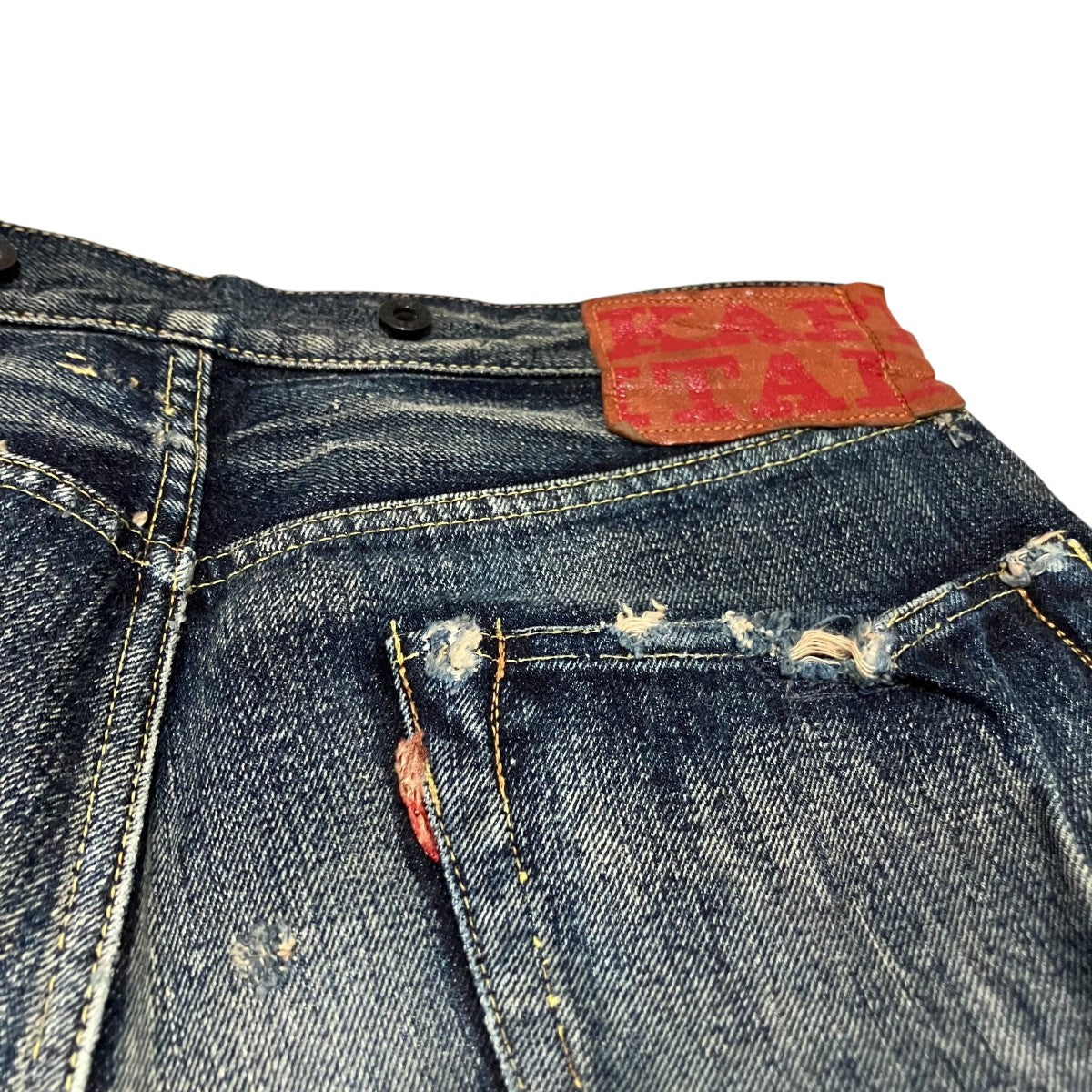 KAPITAL LEGS期吊りボタン付きデニムパンツT104 古着・中古-9枚目のアイテム画像
