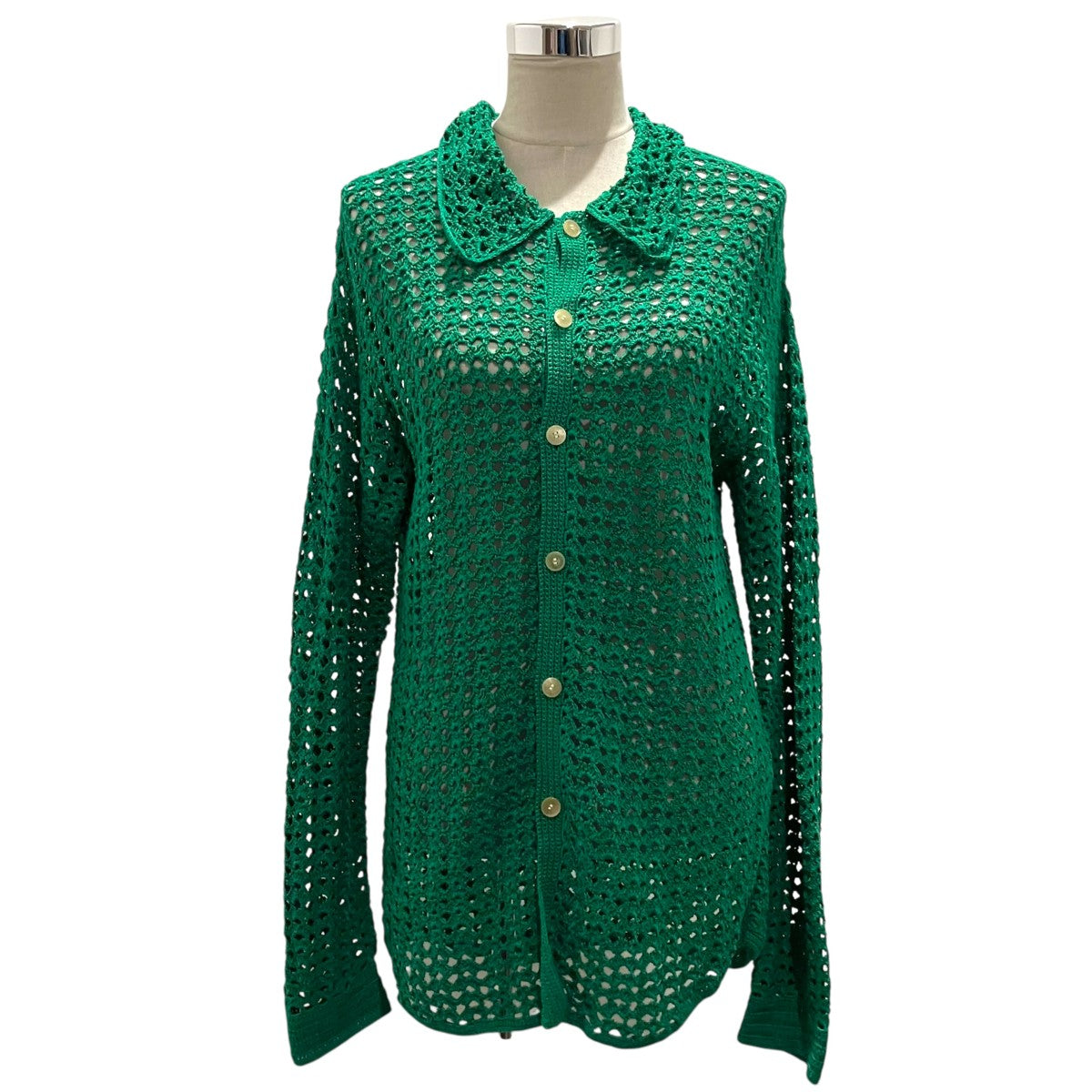 AURALEE 【HAND CROCHET COTTON KNIT SHIRTS】ニットシャツA22SS02KB 古着・中古-1枚目のアイテム画像