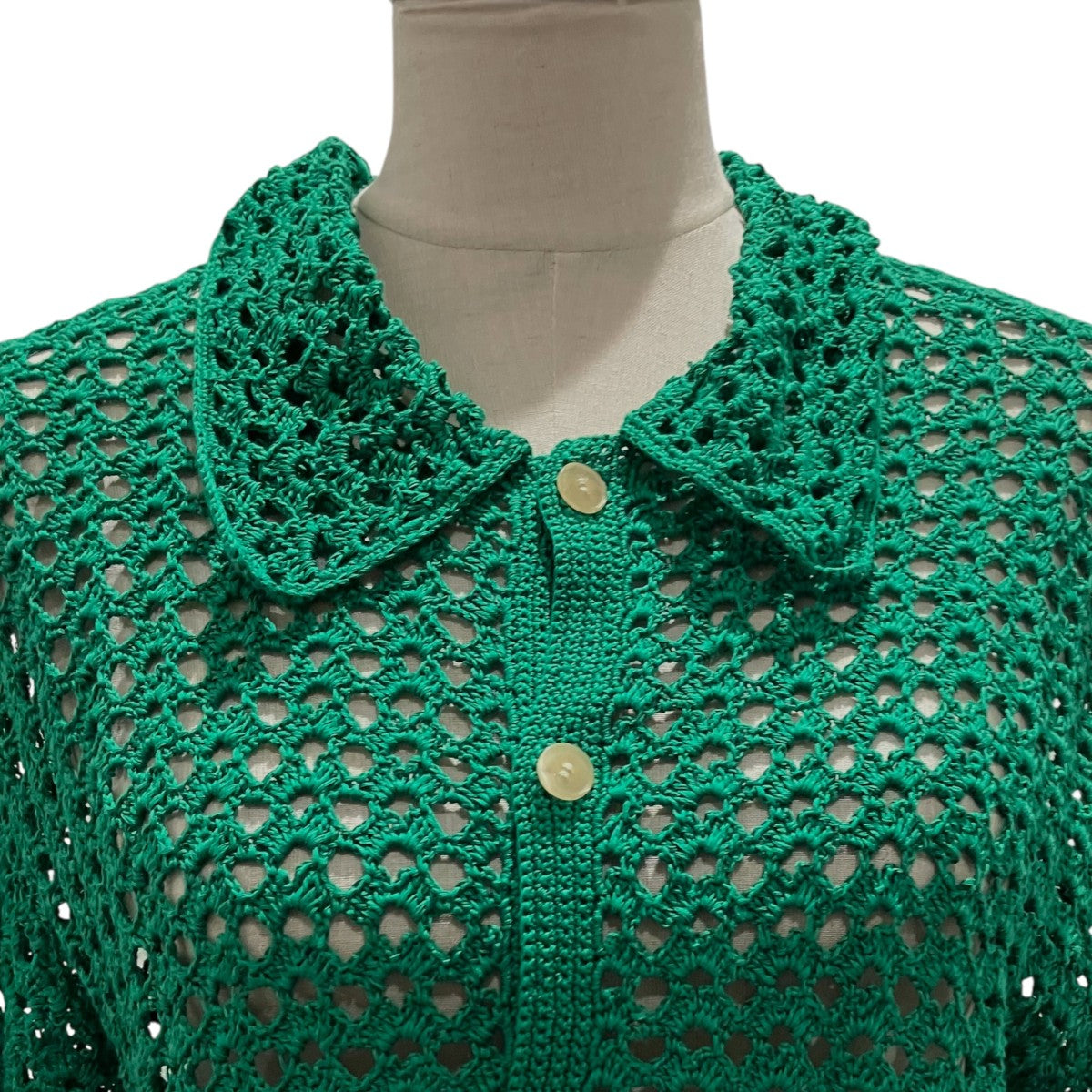 AURALEE 【HAND CROCHET COTTON KNIT SHIRTS】ニットシャツA22SS02KB 古着・中古-4枚目のアイテム画像